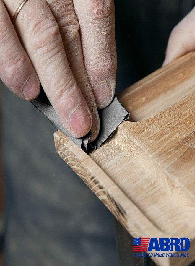 ABRO Premium Latex Wet Or Dry Sand Paper -Abrasive Papers Sheets- 600,800,1000,1200,2000 Grits Variety (2 Each,Total 10) Sanding Automotive,Woodworking Furniture,Metal Finishing,Hand Sand Block Sander - Image 3